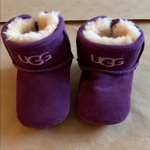Ugg purple leather sheepskin booties